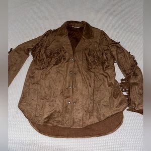 Suede Fringe Overshirt